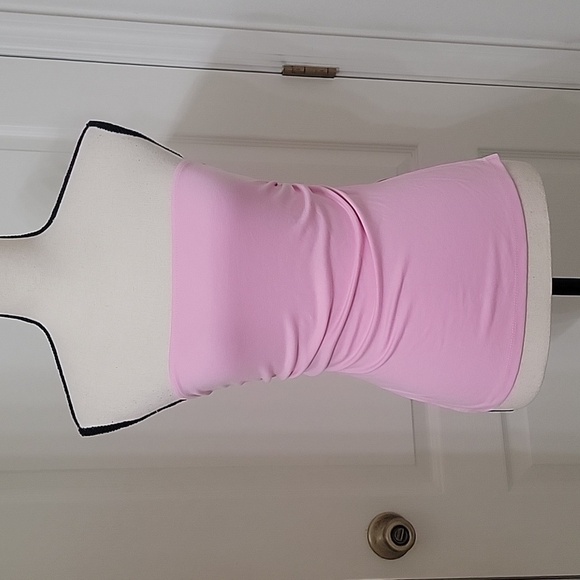 Bershka Size XS Bubblegum Pink Longline Bandeau Top, Side Slits, NEW with Tag - Picture 2 of 14